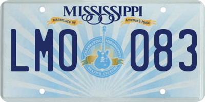 MS license plate LMO083
