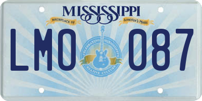 MS license plate LMO087