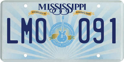 MS license plate LMO091