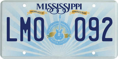 MS license plate LMO092