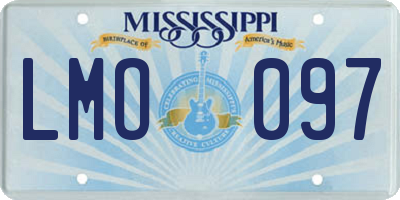 MS license plate LMO097