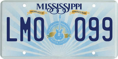 MS license plate LMO099