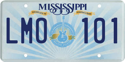 MS license plate LMO101