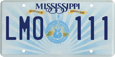 MS license plate LMO111