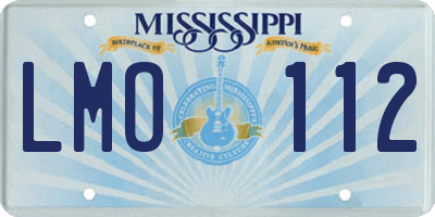 MS license plate LMO112