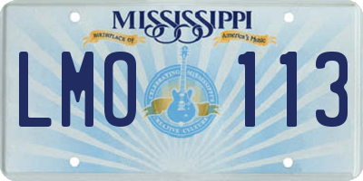 MS license plate LMO113