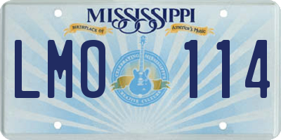 MS license plate LMO114
