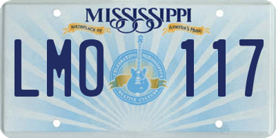 MS license plate LMO117