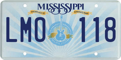 MS license plate LMO118