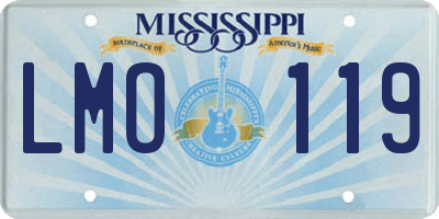 MS license plate LMO119