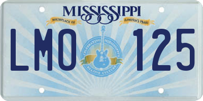 MS license plate LMO125