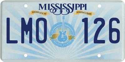 MS license plate LMO126