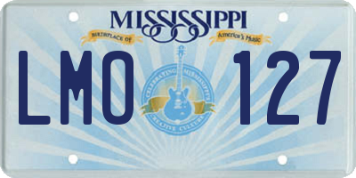 MS license plate LMO127