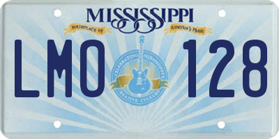 MS license plate LMO128