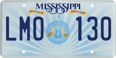 MS license plate LMO130
