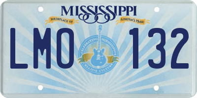 MS license plate LMO132