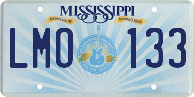 MS license plate LMO133