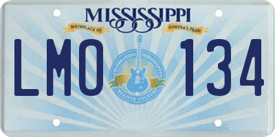 MS license plate LMO134