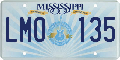 MS license plate LMO135