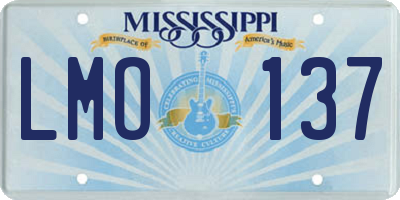MS license plate LMO137