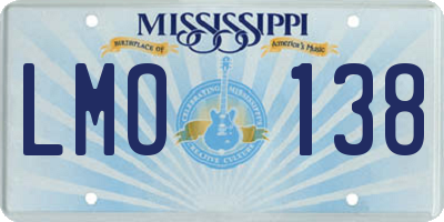 MS license plate LMO138