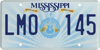 MS license plate LMO145