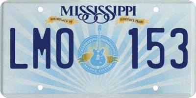 MS license plate LMO153