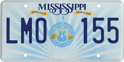 MS license plate LMO155