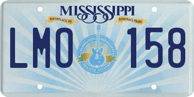 MS license plate LMO158