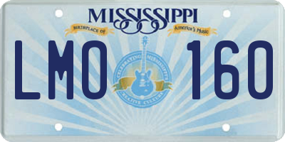 MS license plate LMO160