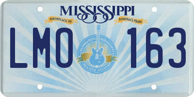 MS license plate LMO163