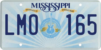 MS license plate LMO165