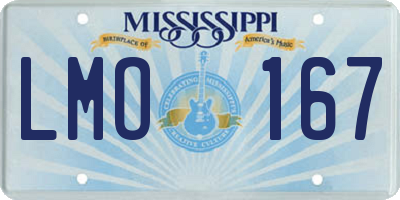 MS license plate LMO167