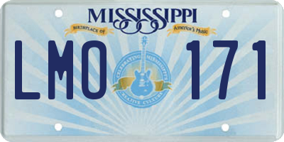 MS license plate LMO171