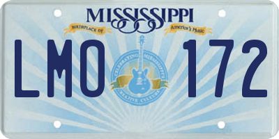 MS license plate LMO172