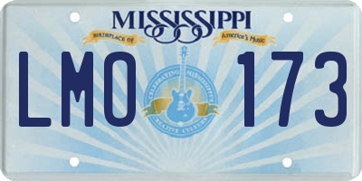 MS license plate LMO173