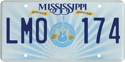 MS license plate LMO174