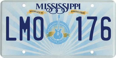 MS license plate LMO176