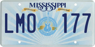 MS license plate LMO177