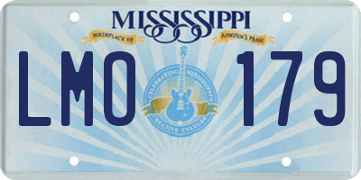 MS license plate LMO179