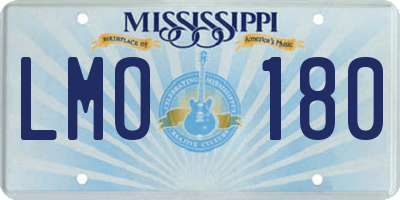 MS license plate LMO180