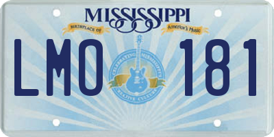 MS license plate LMO181