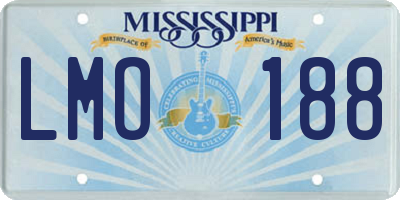 MS license plate LMO188
