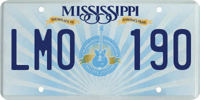 MS license plate LMO190