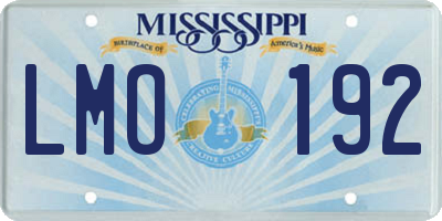 MS license plate LMO192