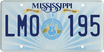 MS license plate LMO195
