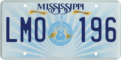 MS license plate LMO196