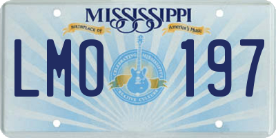 MS license plate LMO197