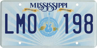 MS license plate LMO198