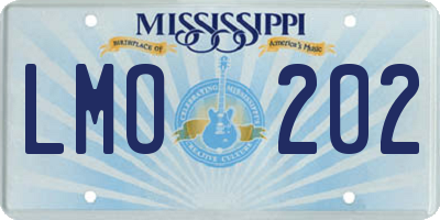 MS license plate LMO202